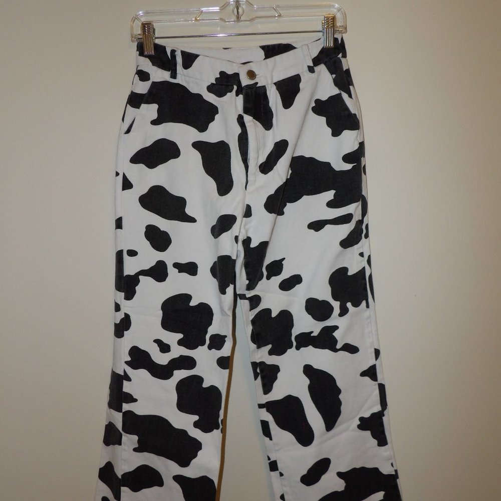 Shein Straight Leg Cow Print Pants Small